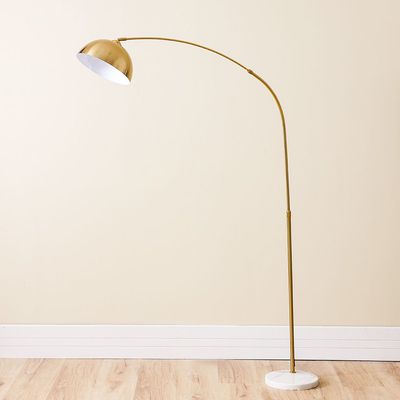 Hampton Floor Lamp - Metal+Marble - Gold+White - 30xH180  