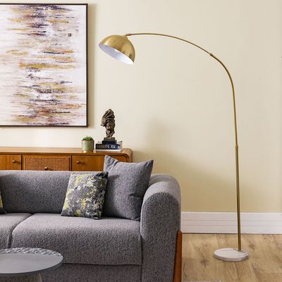 Hampton Metal+Marble Floor Lamp 30*H180 E27 Gold+White Fl1033