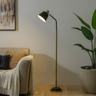 Hampton Metal Floor Lamp 25*H130 E27 Black+Gold Fl1038