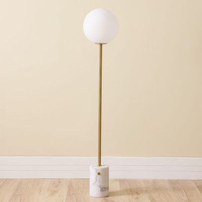 Hampton Metal+Glass Floor Lamp 20*H150 E27 Gold+White Fl1044