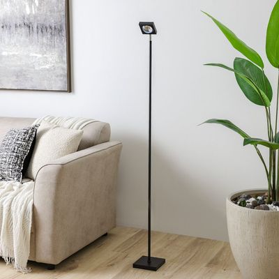 Hampton Metal+Shade Floor Lamp 8*H120 Led Black Fl1035