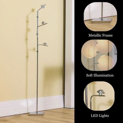Hampton Metal LED Floor Lamp - Grey +Black - 20xH160 