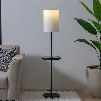 Hampton Floor Lamp - Black/White - With 2-Year Warranty - 30x30x158 cm