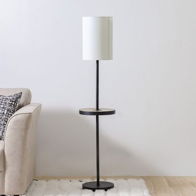 Hampton Floor Lamp - Black/White - With 2-Year Warranty - 30x30x158 cm