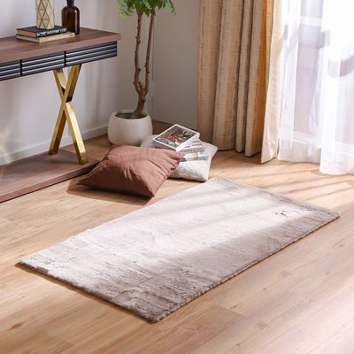 Plain Plush Solid Soft Fur Rugs 80X150 Cream