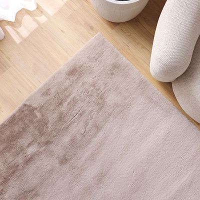 Plain Plush Solid Soft Fur Rugs 160x230 Cream