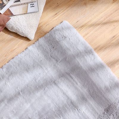 Plain Plush Solid Soft Fur Rugs 80X150 Light Grey