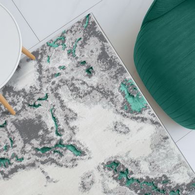 Harmony Modern Distressed Rugs 160X230 Turquoise