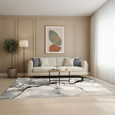 Galeria Lux Abstract Rug-White & Black-160x230 cm