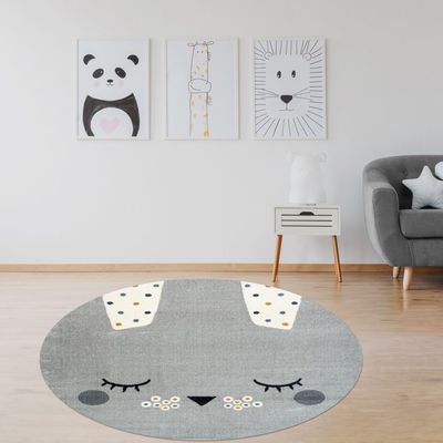 Rabbit Kids Rugs 150X150 Grey