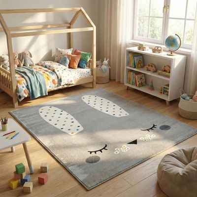 Rabbit Kids Rugs 160x230 Grey