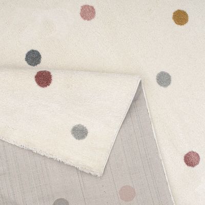 Dots Kids Rugs 150X150 White Multi