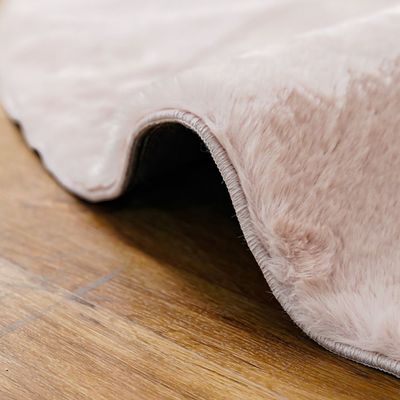 Plain Plush Solid Soft Fur Round Rugs 150X150 Pink