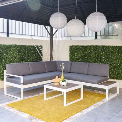 Elegence 5-Seater Outdoor Corner Sofa with Lounger - Grey 