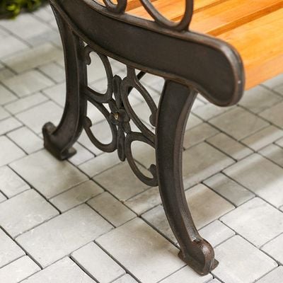 Garden 2 Seater Park Bench - Brown