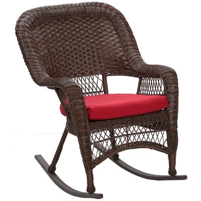 Furn Im Cis Casa Loma 4-Seater Rocking Chair & Bench Set - Brown/Red