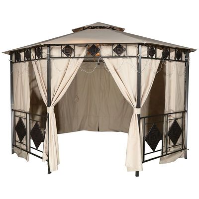 Darren Rattan Gazebo - Beige