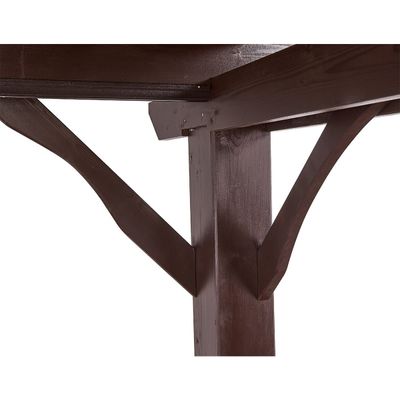 Natural Wooden Pergola - Brown - 3.8x3.8 M