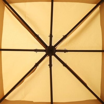 Bruno Steel Frame Square Gazebo with Mosquito Nets - Beige - 300x300x280 cm