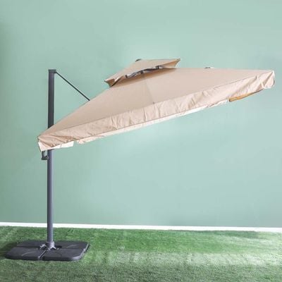 Aura Umbrella With Base - Beige