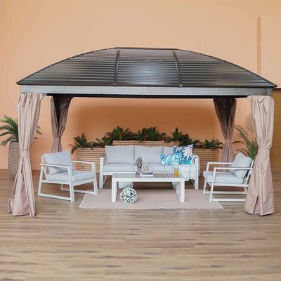 New Montero Metal Gazebo - Brown - With 1-Year Warranty