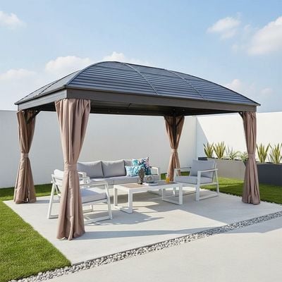New Montero Metal Gazebo - Brown - With 1-Year Warranty