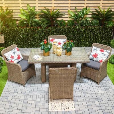 Amigo 4-Seater Outdoor Dining Set - Light Brown