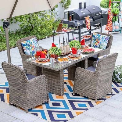 Amigo 4-Seater Outdoor Dining Set - Light Brown