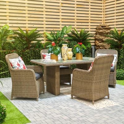 Amigo 4-Seater Outdoor Dining Set - Light Brown