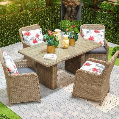 Amigo 4-Seater Outdoor Dining Set - Light Brown