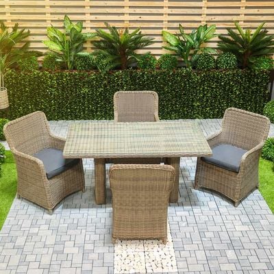 Amigo 4-Seater Outdoor Dining Set - Light Brown