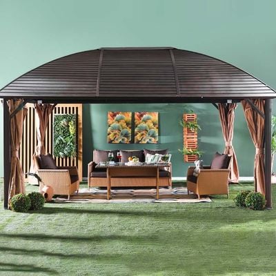 Montero Metal Gazebo - Brown - 3.6x5 M