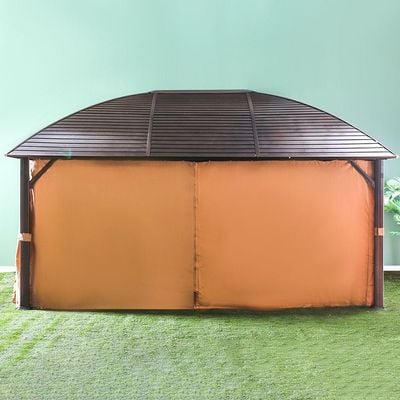 Montero Gazebo with Curtains - Brown - 3.6x5 M