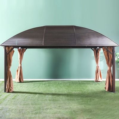 Montero Gazebo with Curtains - Brown - 3.6x5 M