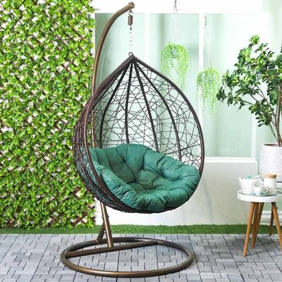 Archi 1-Seater Swing Chair with Cushion - Green