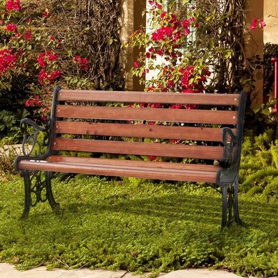 Cast Iron Park Bench - Brown