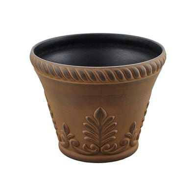 Flower Pot With Plate - P Brown - KD9904P+220