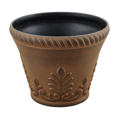 Flower Pot With Plate - P Brown - KD9904P+220