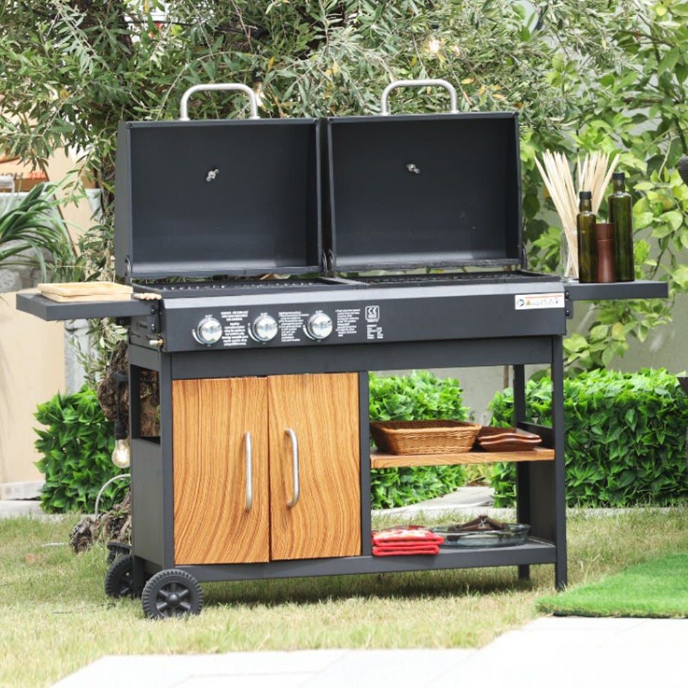 Buy Gas Coal Bbq With Wooden Look Online in Oman Danube Home