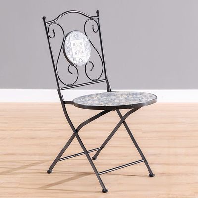 Glazy 1 + 2-Seater Marble Balcony Set - Black 