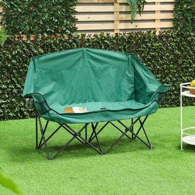 2 Seater Folding Chair - Green