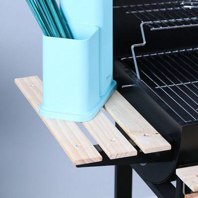 Charcoal Grill With Wooden Stand KY1813