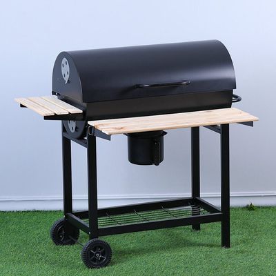 Charcoal Grill With Wooden Stand KY1813