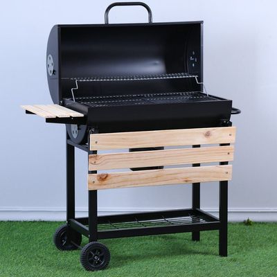 Charcoal Grill With Wooden Stand KY1813