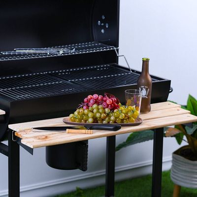 Charcoal Grill With Wooden Stand KY1813