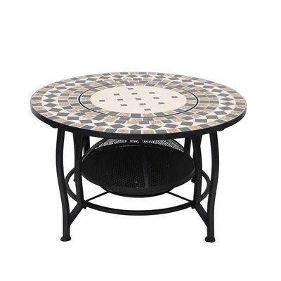 Metal/Mosaic Fire Pit With Table Top 90X90X50Cm