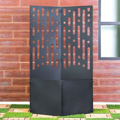 رف زاوية معدني مع حامل نباتات 72.5 × 46 × 124 سم