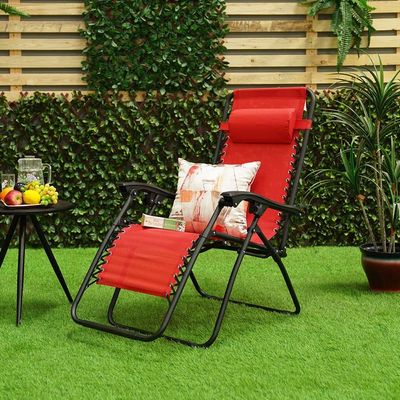 Angelina Outdoor Recliner Chair - Red