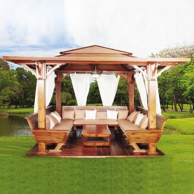 New Giza Wooden Gazebo - Brown - 3.5x3.5 m - With 2-Year Warranty