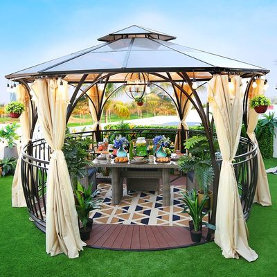 Royal Gazebo with Curtains & Mosquito Net - Beige - 4.3 M